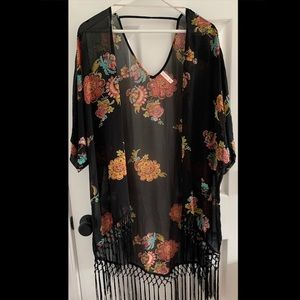 Target Floral Kimono with Tassels